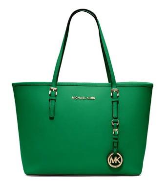 michael kors jet set saffiano reise tote grønn Clearance sk828